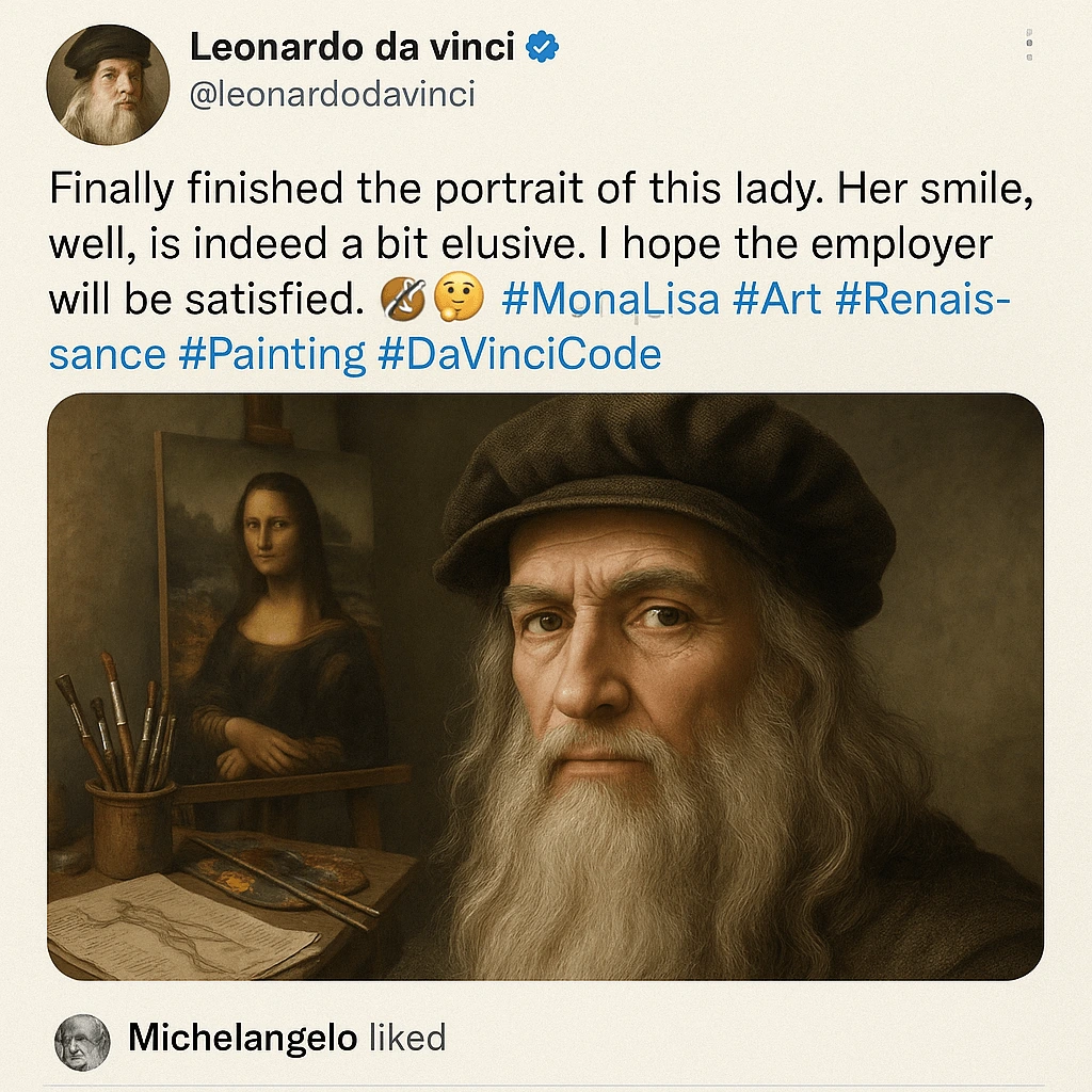 Leonardo da Vinci Tweet Selfie